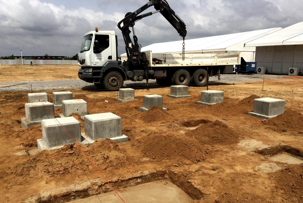 Fondation d'une construction modulaire Flexible