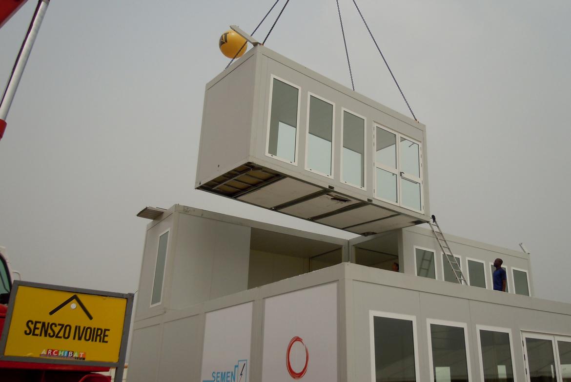 Installation d'une construction modulaire Flexible