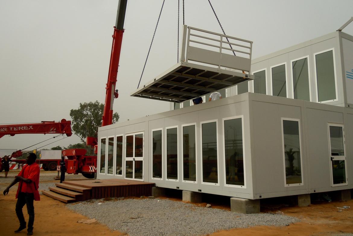 Installation d'une construction modulaire Flexible