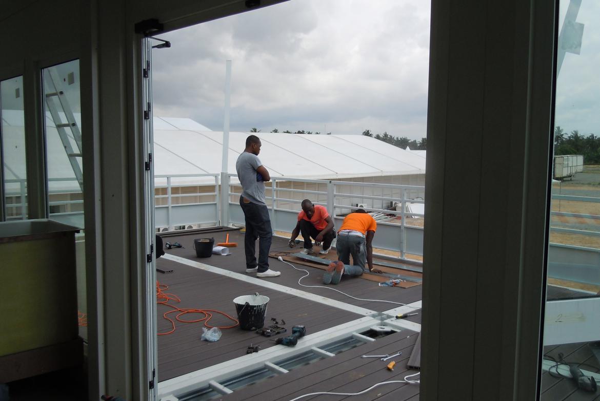 Installation d'une construction modulaire Flexible