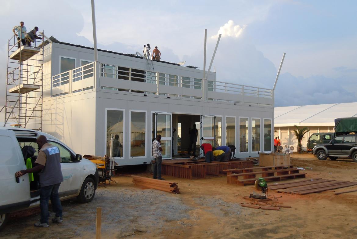 Installation d'une construction modulaire Flexible